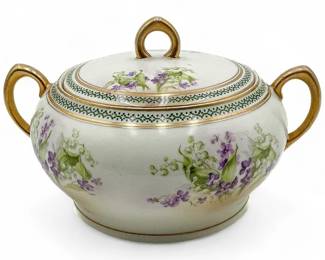 Antique Royal Munich Z.S.&C. Bavaria Porcelain Tureen with Lid