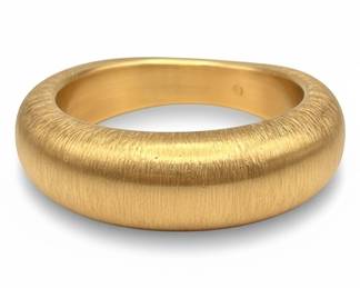 Milor Italy 14k Yellow Gold Domed Bangle Bracelet