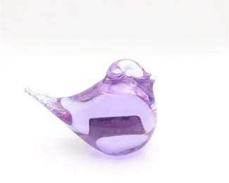 Vintage Mantorp Sweden Lavender Art Glass Bird Figurine