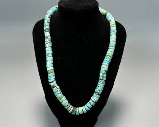Southwest Style Turquoise Heishi Bead Necklace