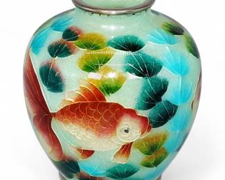 Japanese Vintage Plique-à-Jour Enamel Vase