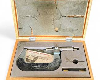 Mitutoyo Vintage Outside Micrometer In Wood Case