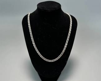 Large Sterling Silver Italian Curb Chain