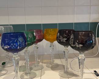 colored crystal glasses $16 each