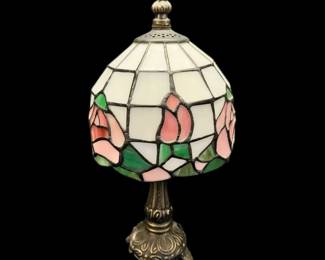 Small Floral Tiffany Style Bedside Lamp