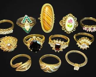 005 GoldToned Rings with Colorful Stones