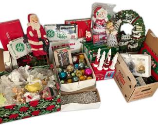 Santa Blow Mold, Shiny Brites, Vintage Christmas Decor