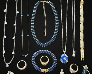 Blue SilverToned Costume Jewelry