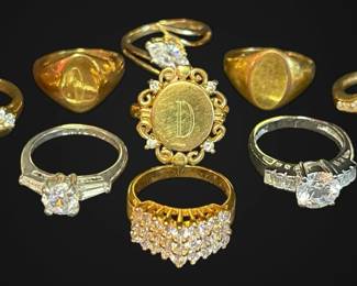 14k HGE Rings with Cubic Zirconia Stones