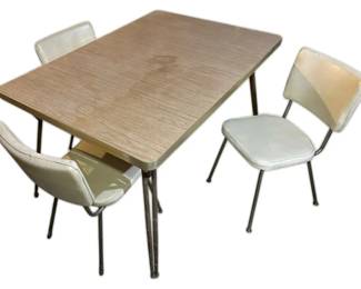 Vintage Formica Kitchen Table w 3 Chairs