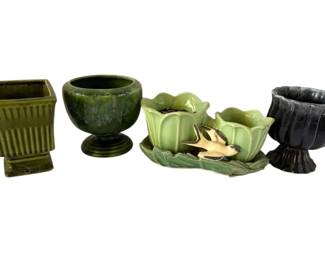 McCoy Bird Floral Planter More Green Themed Pots