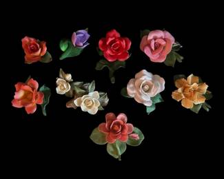 Nuova Capodimonte More Porcelain Flowers w Certificates