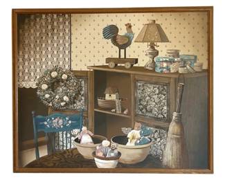 46 x 36 Signed Huntington Folk Painting