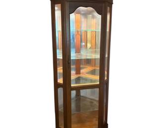 Wooden Display Cabinet Lights Up