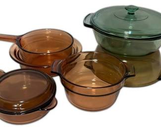 Amber Green Vision Glass Baking Dishes