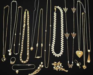 Dainty Gold Pearlescent Costume Jewelry