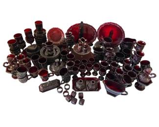 Large Avon Ruby Cape Cod Set