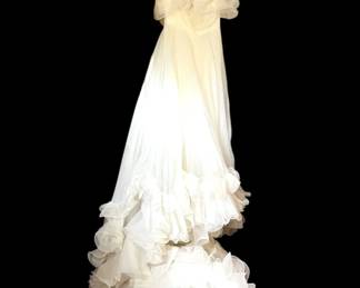 Ruffled Wedding Dress With Matching Hat