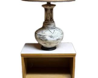 MidCentury Tiered Nightstand  Table Lamp