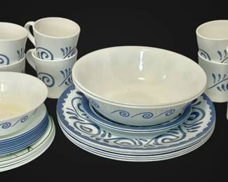 Corelle Oceanview Blue  White Dinnerware