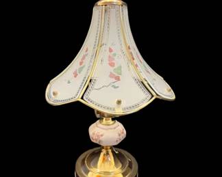 Vintage Floral Glass Table Lamp