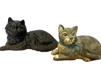 Two Cast Iron Cat Doorstops