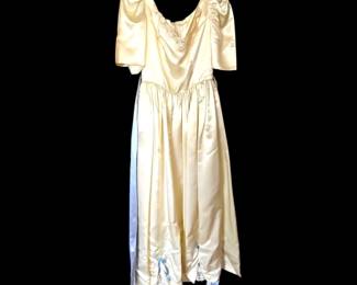 Blue White Bow  Lace Gown