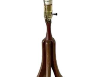 Large Wooden Mid Century Danish Modern Table Lamp