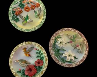 Three Decorative Bird Wall Plates by Maruri USA