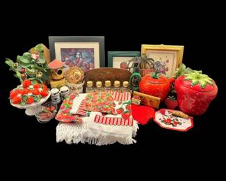 Vintage Strawberry Themed Kitchen Decor