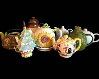 Eight Decorative Teapots
