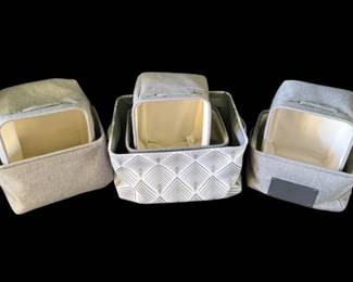 Six 14x10 One 18x13.5 Cloth Storage Baskets