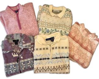 Womens QuarterZip Sweaters in Blue  Pink Sizes MXL