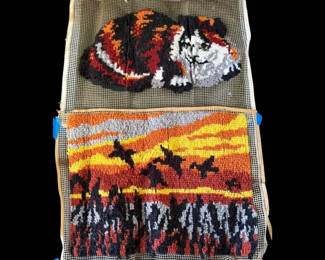 Two 30x24 Unframed Latch Hook Pieces