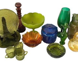 Vintage Colorful Glassware