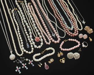 Pink Iridescent Faux Pearl Jewelry