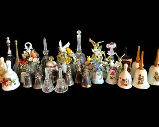 Decorative Bells Birds, Flowers, Christmas Designs, Hummels,  More