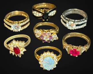 14k HGE Rings with Vibrant Stones Cubic Zirconia