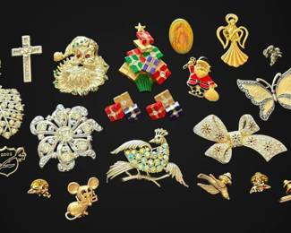 Gold SilverToned Brooches