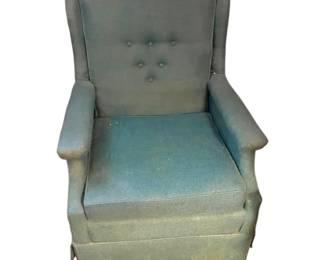 MCM Blue Tweed Rocking Chair