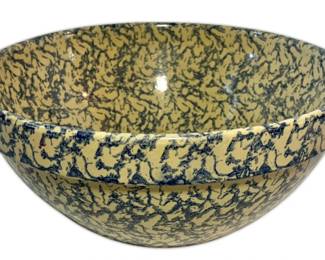 Large Antique Roseville R. Ransbottom Pottery Spongeware Mixing Bowl