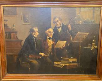 Large late 19th century early 20th century oil on canvas