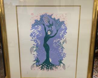Signed in numbered Erte guilt and black frame
