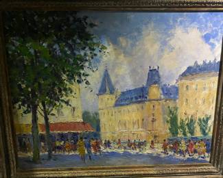 French oil on canvas  signed possibly 1920s 1930s