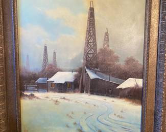 Robert de Leon Texas Artist Large oil on canvas