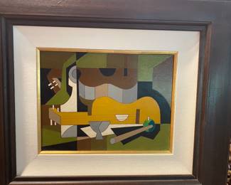 Oil on board 1960s 1970s mid-century modern