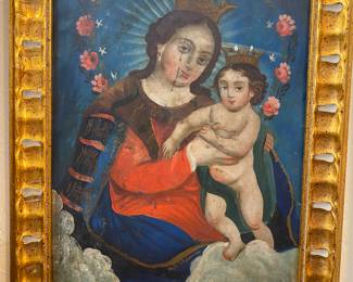 19 century oil on tin