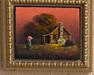 Miniature oil on canvas Dalhart, Windberg, Texas, Artist