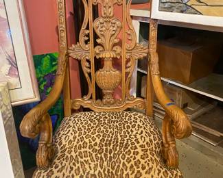 Fabulous carved oak side chair