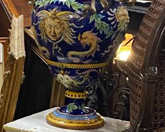 Fabulous Large Italian Majolica hand painted in perfect condition signed on the bottom.